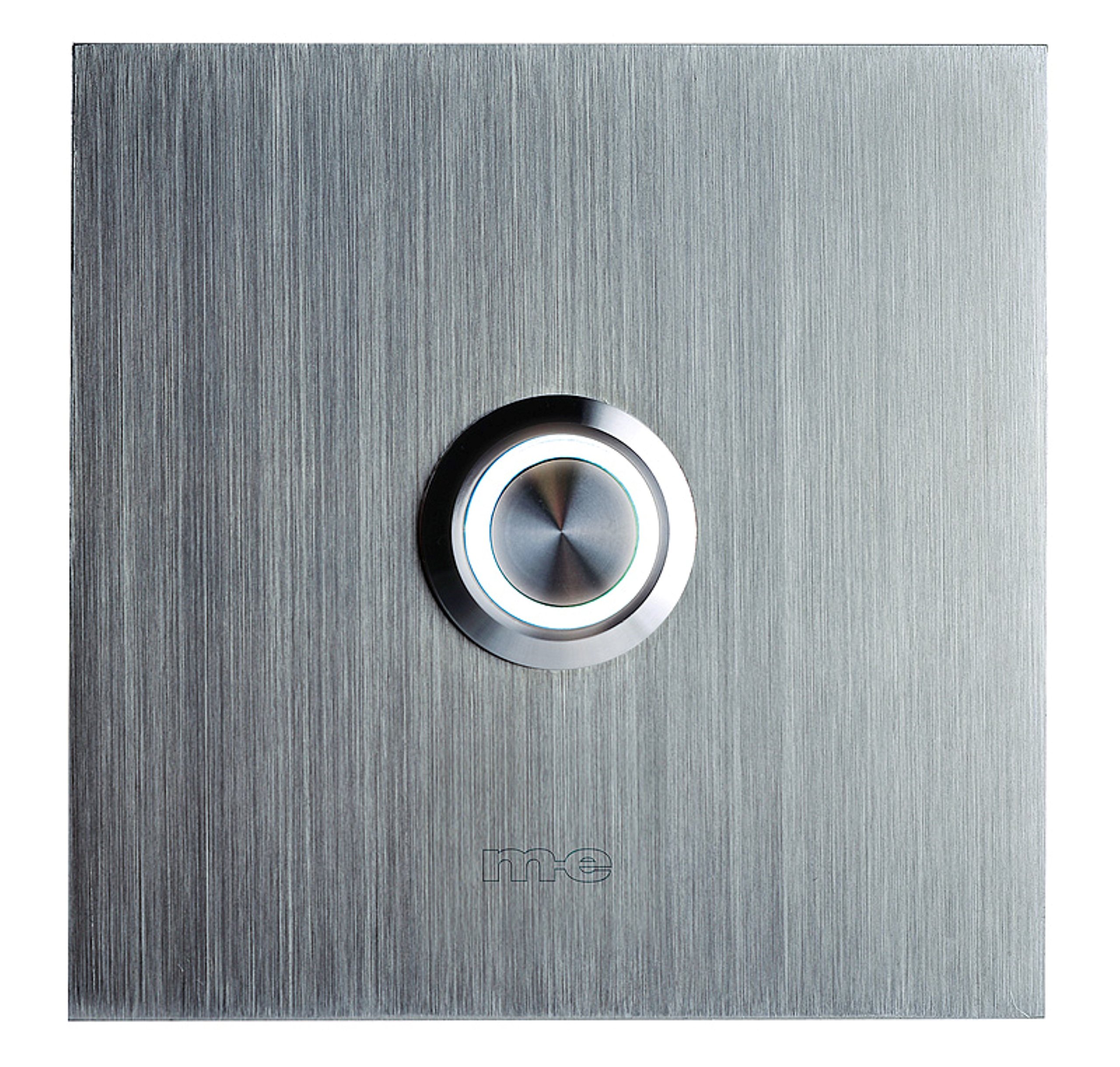 Plaque de sonnette simple M-E Modern-Electronics 41012 argent 8-24V pour entrée de maison