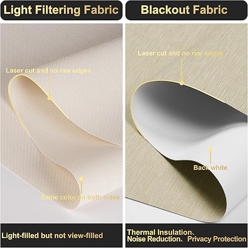 Miniatura 5 de BERISSA Persianas enrollables opacas de jacquard a rayas con cenefa de casete, aislamiento térmico, protección UV, para oficina en casa, fáciles de