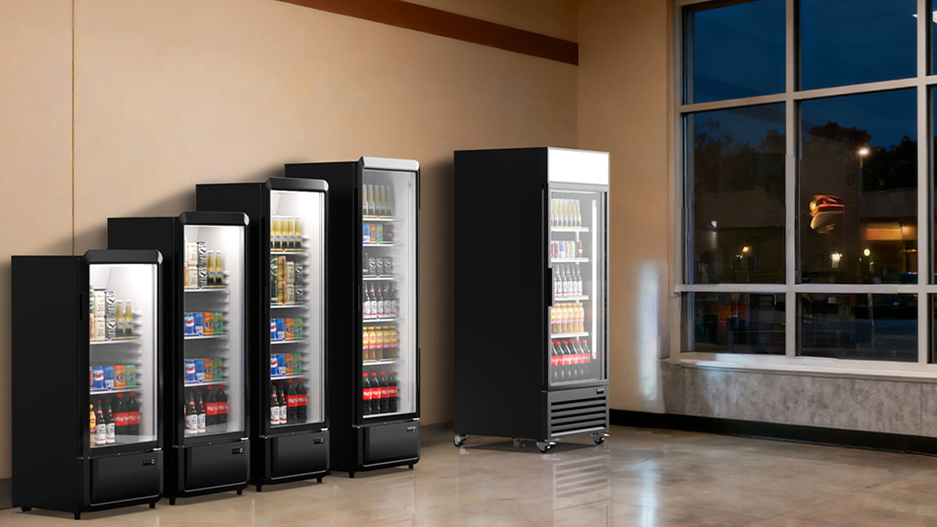 Image of 8.37 Cu.Ft Commercial Beverage Refrigerator with Glass Door, 3 Adjustable Shelves, Display Fridge for Beer Drink Cooler, Rapid Cooling & Quiet for Bar Restaurant Store Office, ETL DOE NSF Certified