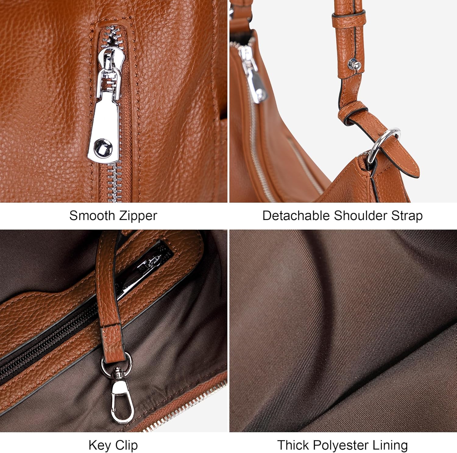 Over Earth Genuine Leather Purses and Handbags for Women Hobo Shoulder Bag Ladies Crossbody Bags Medium - Image 7