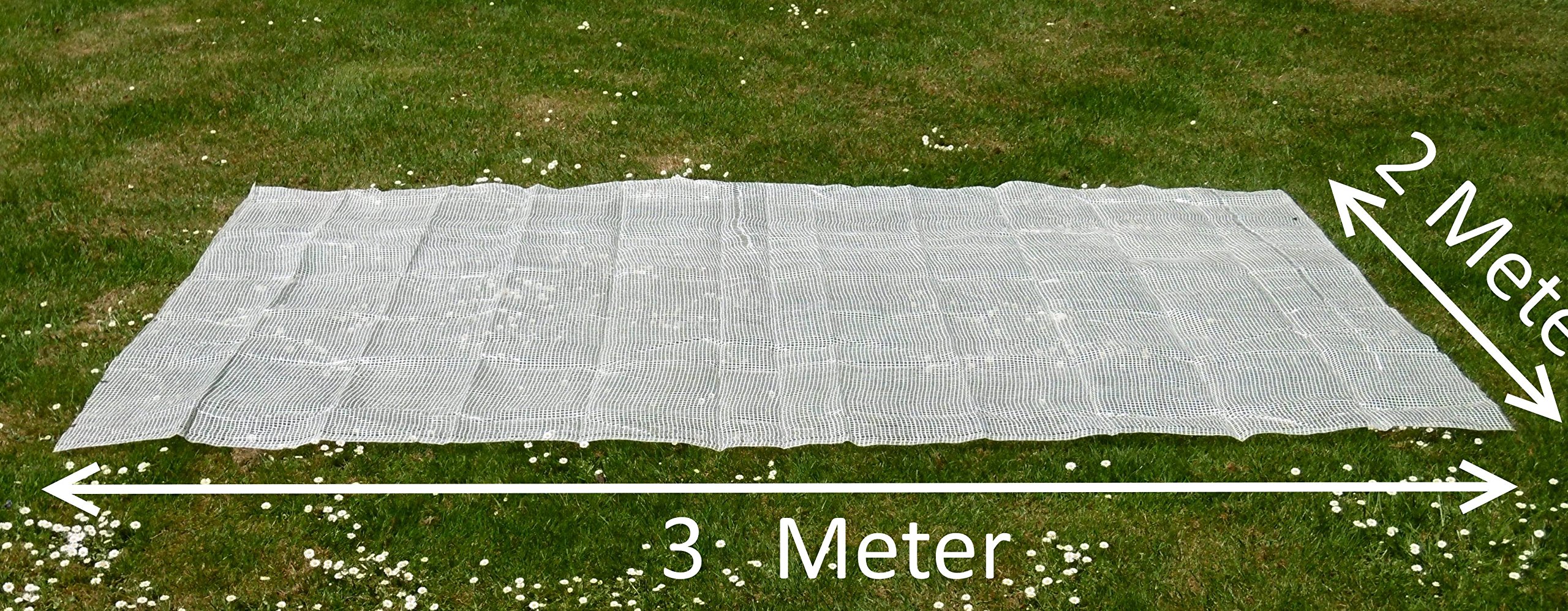 EXCOLO Gitterfolie 4er Set – 4 x Abdeckfolie 2 x 3 m – Transparente Gitterfolie mit Gitterverstärkung – 200 g/m² – Reißfest ca. 30 kg – Einfach mit Kabelbindern befestigen – Für Garten, BAU & Camping