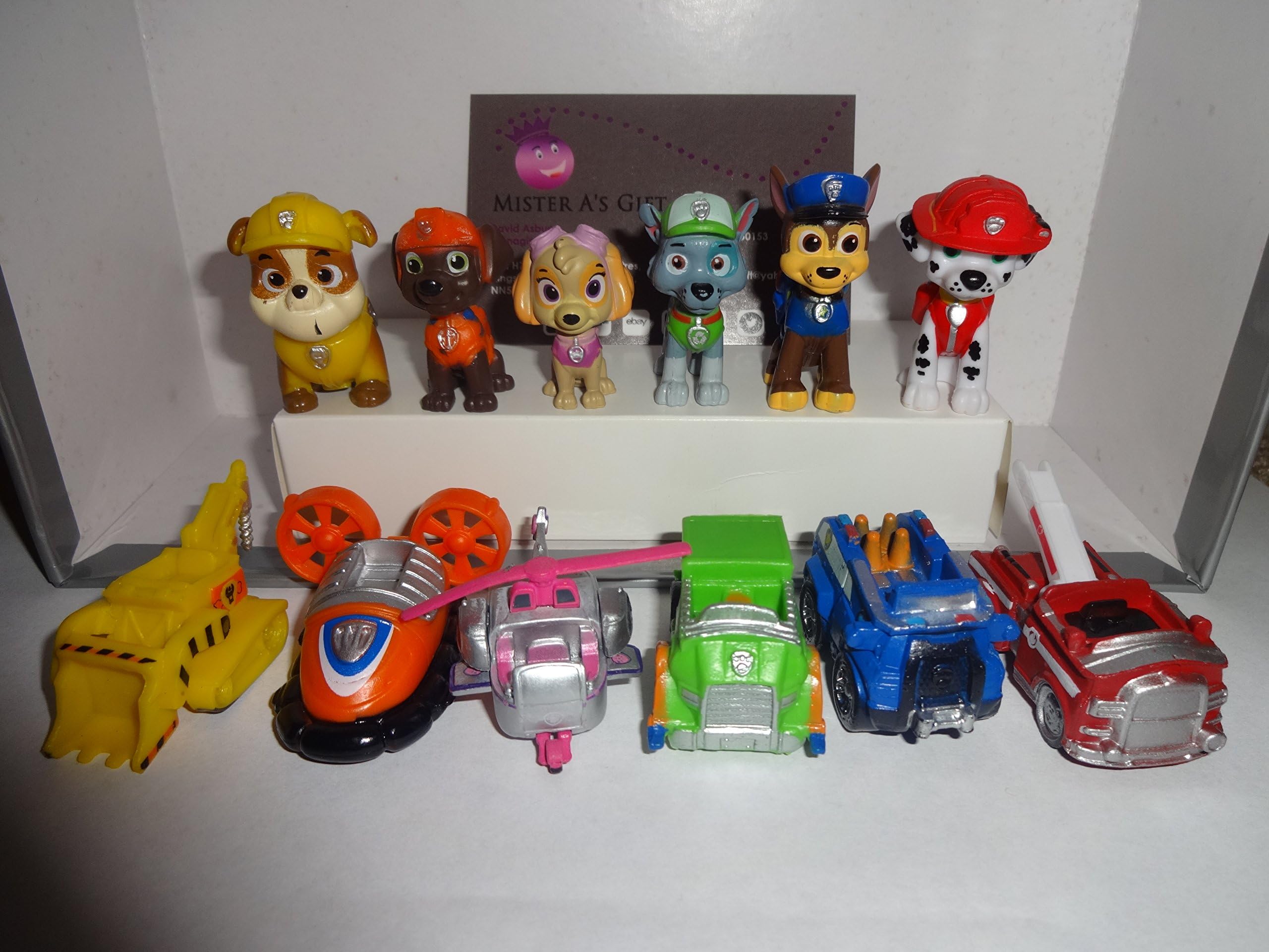 Nickelodeon PAW Patrol Figure Set of 12 Deluxe Mini Cake Toppers Cupcake Decorations Party favors Featuring Ryder, Marshall, Chase, Skye, 5 Vehicles and Special Gift by Nick Junior