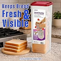 Vista 3 de Buddeez Bread Buddy Caja de Pan – Mantiene las Hogazas de Pan Frescas – Tapa Roja, Paquete de 1