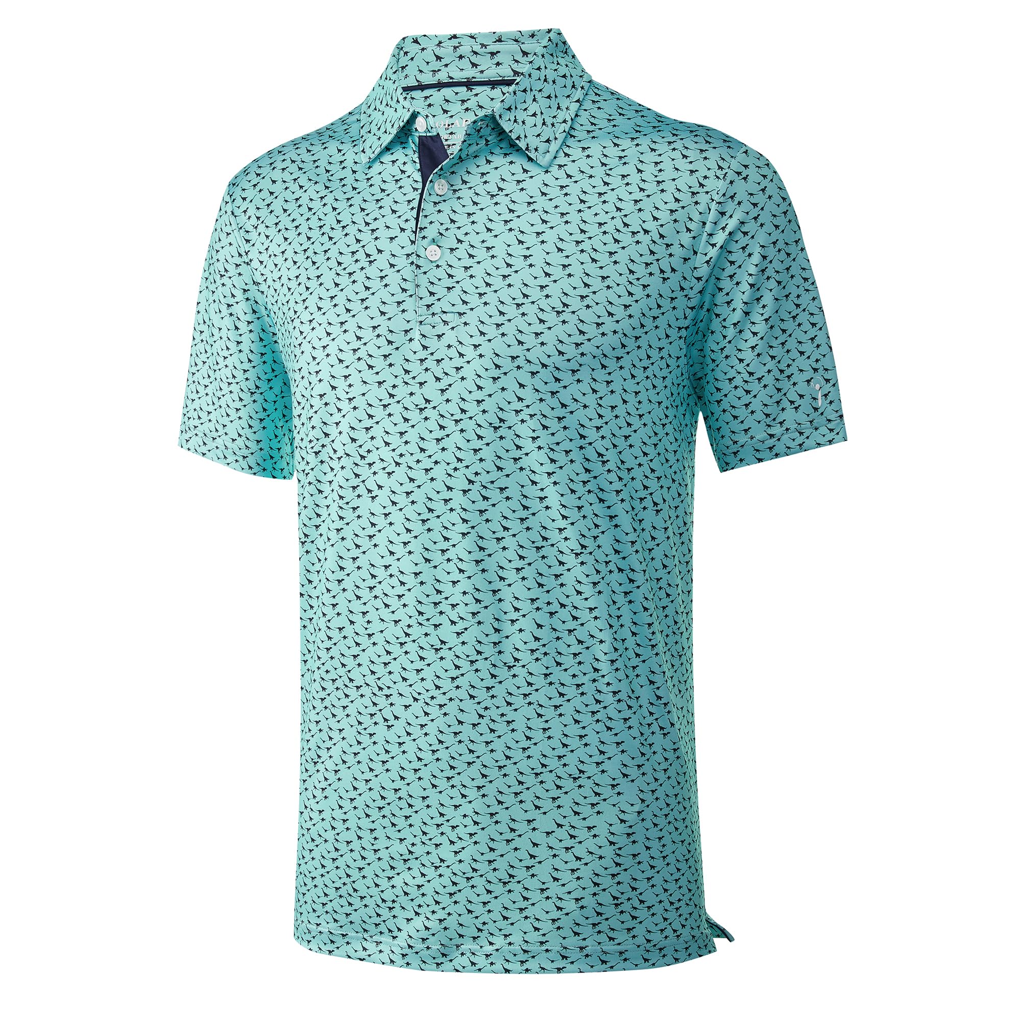 Mens Golf Shirt Moisture Wicking Dry Fit Print Performance Short Sleeve Polo Shirts for Men