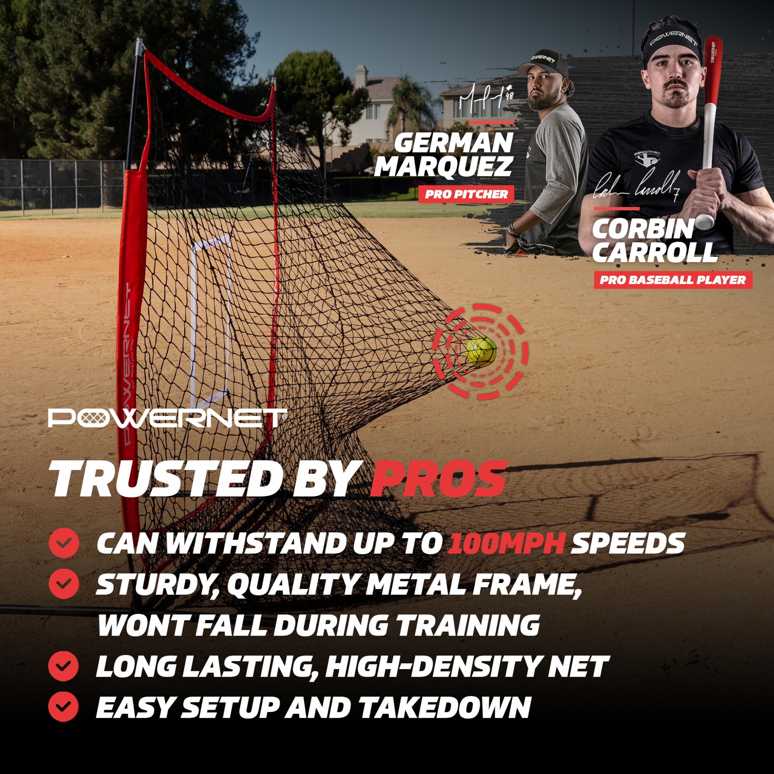 Filet Entraînement Pitch-thru Filet De Protection PowerNet 7x7 Pieds