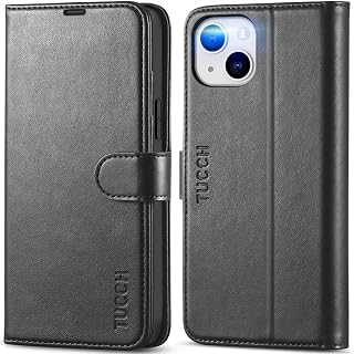 TUCCH Wallet Case for iPhone 14 Plus (6.7") 2022, 4 Card Holders, Black
