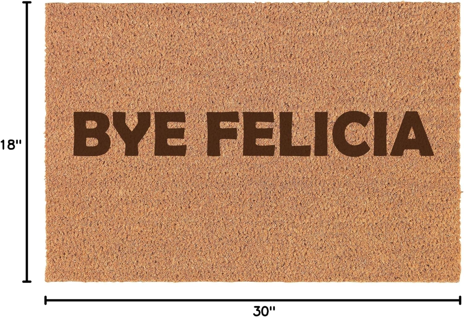 Daylor Bye Felicia Doormat Brown Natural Coir Rectangular Front Entry Non Slip Door Mat (18 in. x 30 in.)