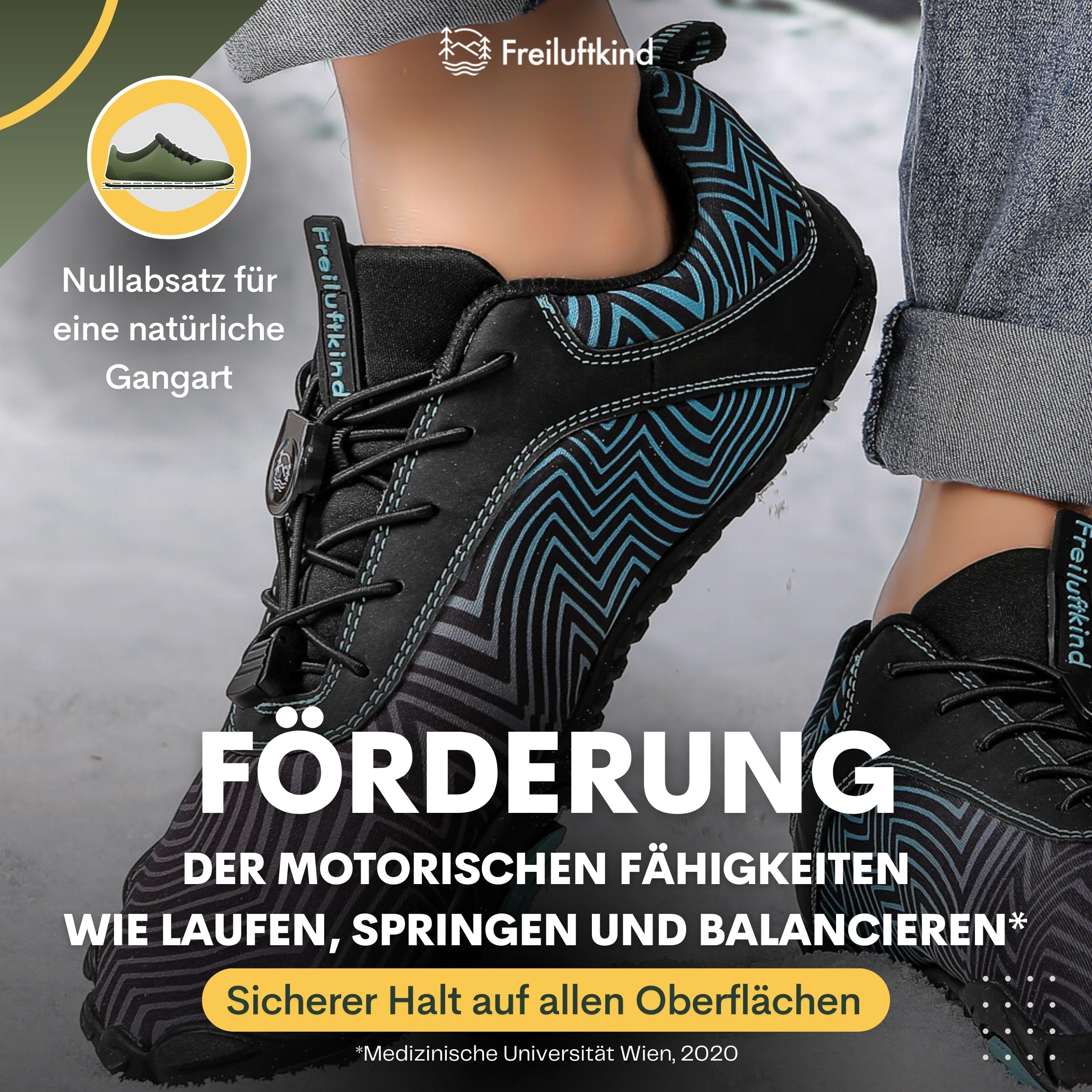 Freiluftkind Das Original – Overland Wasserabweisende & gefütterte Barfußschuhe (/) – Unisex Barfussschuhe Winter
