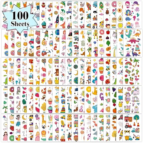 Partywind 100 hojas 1150 estilos tatuajes temporales para niños rellenos de bolsas de golosinas calcomanías de tatuaje falsas para niños y niñas disponible en Yaxa Colombia