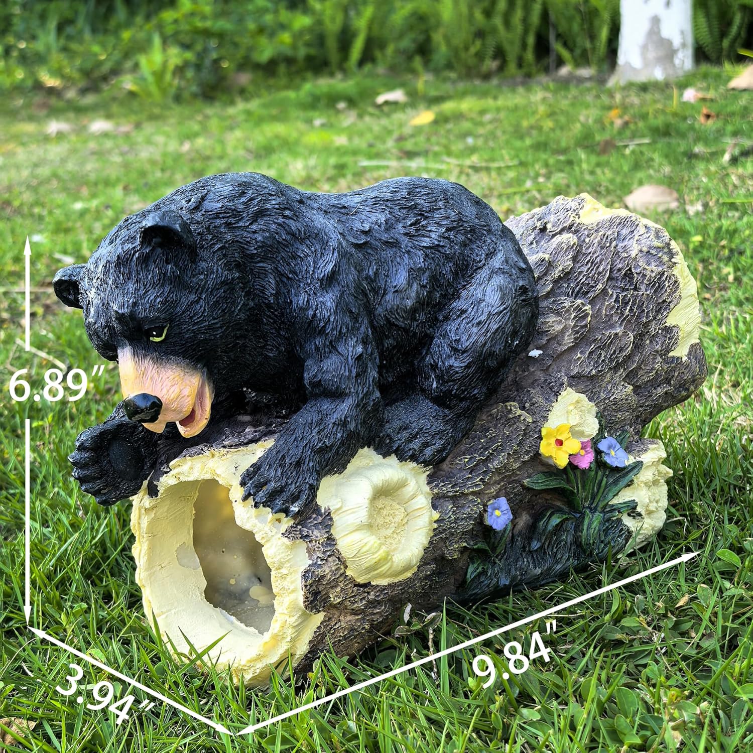 Decorative Gutter Downspout Extensions Statue,3" x 4" Downspout Extension Sculpture,Bear Decorative Rain Gutter Downspout Extension Figurine Decor Sculpture for Lawn Yard