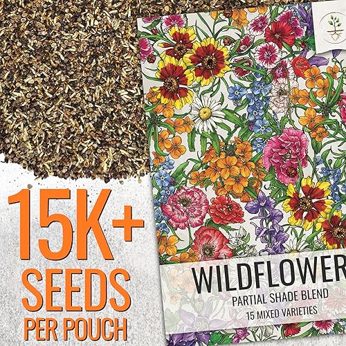 Miniatura 2 de Seed Needs Mezcla de semillas de flores silvestres de sombra parcial para plantar  1 onza más de 14 variedades de especies anuales y perennes