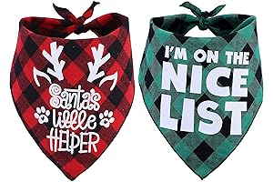 2 Pack Christmas Bandanas for Puppy and Cat