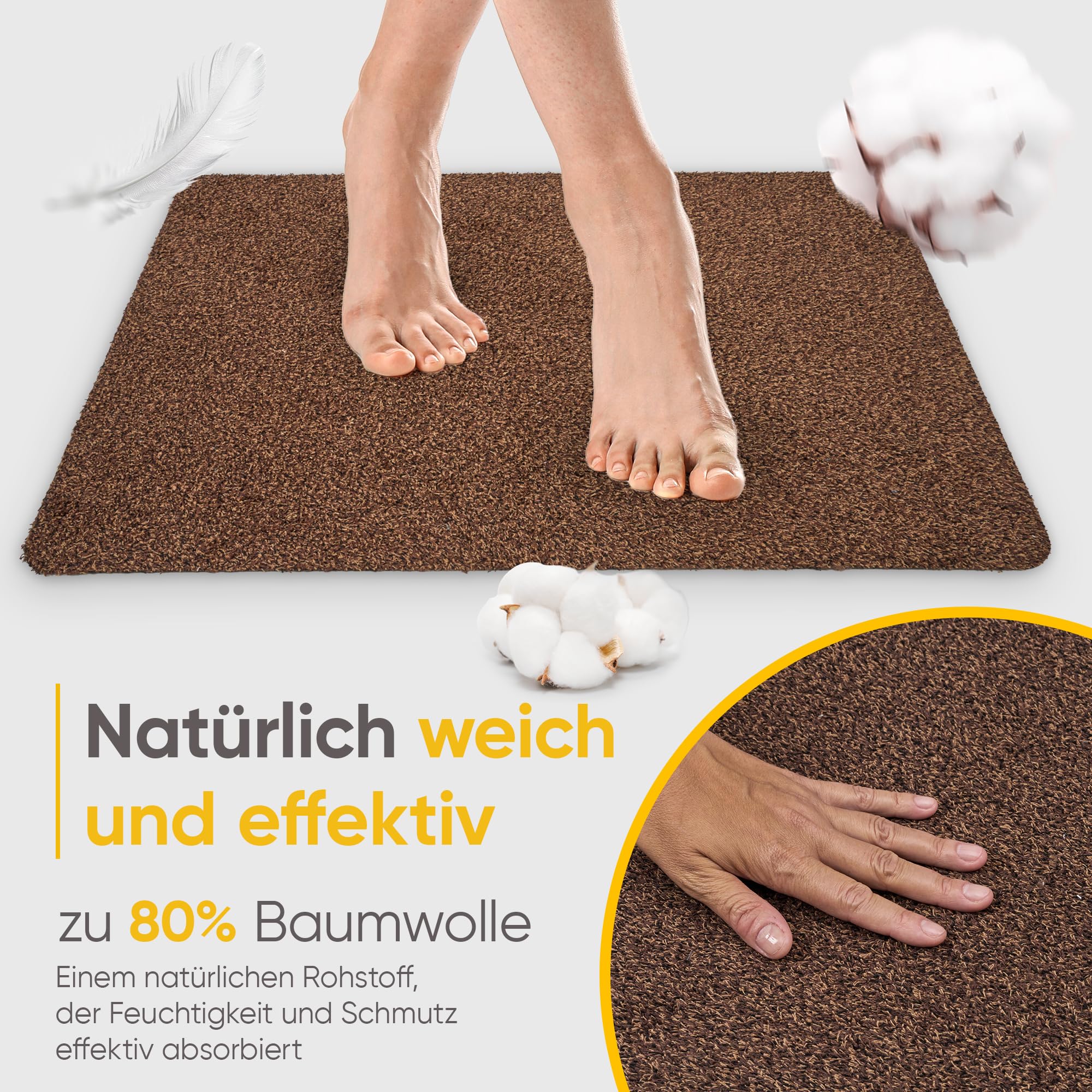 Zerbino DECO-MAT Orient 40x60 Cm Marrone – Tappeto Ingresso Antiscivolo, Lavabile, Assorbe Sporco E Umidità - 2
