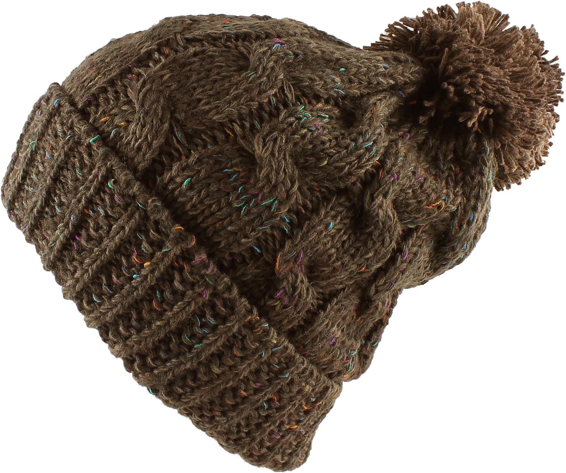 Morehats Multi Color Pom Pom Crochet Thick Knit Slouchy Beanie Beret Winter Ski Hat