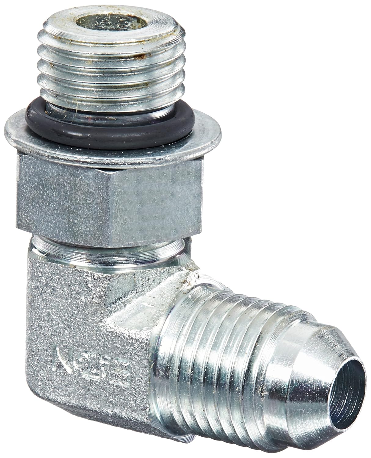 Eaton Aeroquip 2062-5-5S Steel Flared Tube Fitting, 90 Degree Elbow, 5/16" Male JIC x 5/16" O-Ring Boss Male