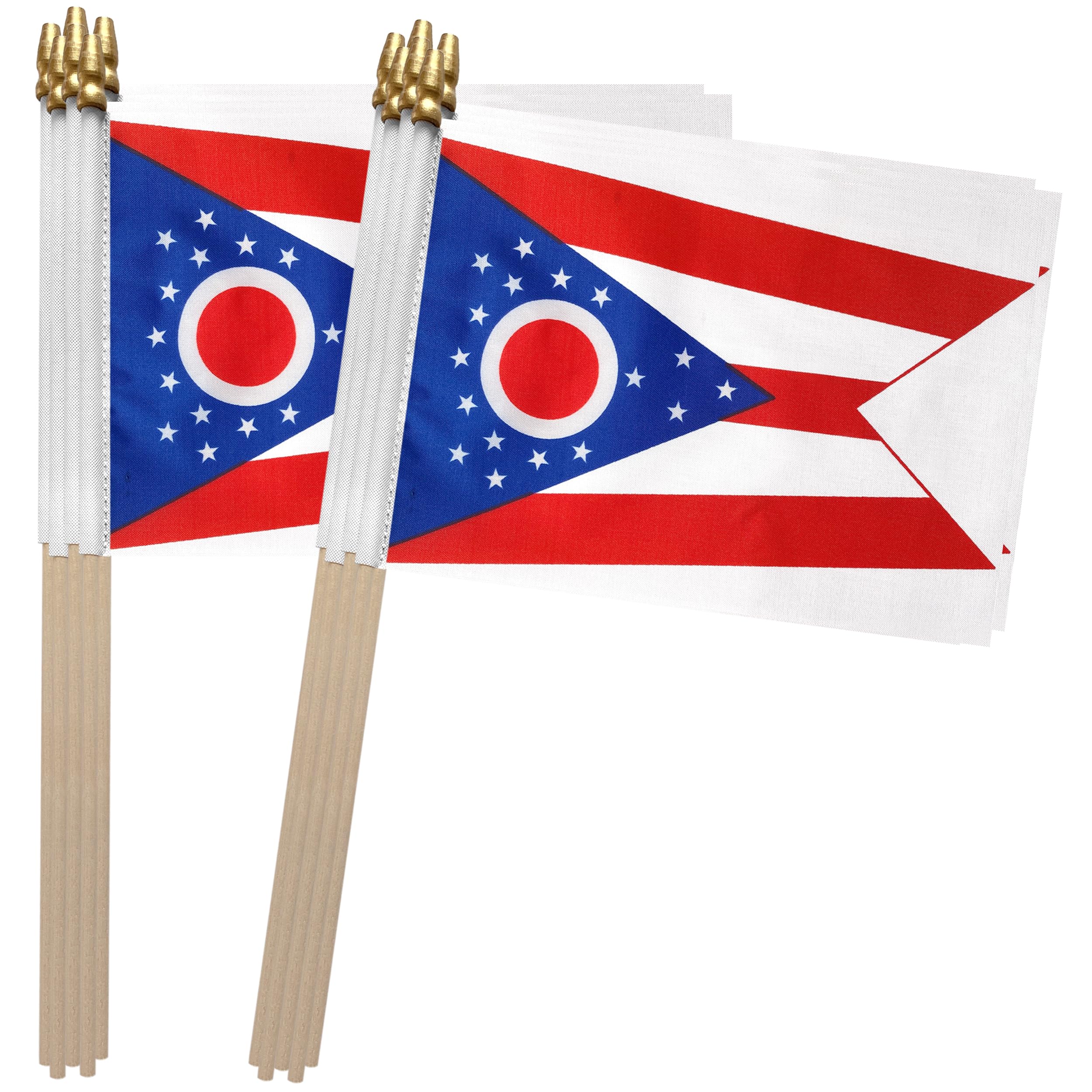 Amazon.com : TSMD Ohio OH State Flag on Wood Stick Small Mini Hand