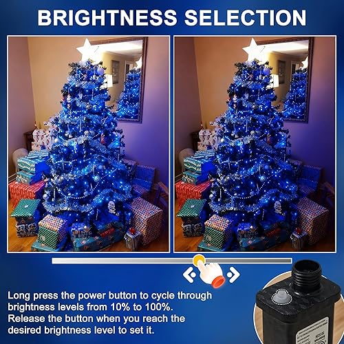 Miniatura 10 de Serie de luces de 200 a 1000 LED, cable de 30 V color verde oscuro, luces de bajo voltaje para árbol, con 8 modos de memoria, impermeable IP44, para