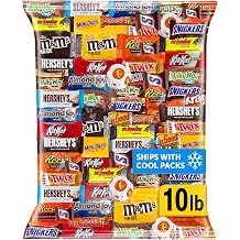 Chocolate Assorted Bulk Candy Variety Pack 10lb - Mini Chocolate Bars, Milk & Dark Chocolate Mix - Individually Wrapped Bulk Candy for Office Snacks, Party Favors and Treat Bags