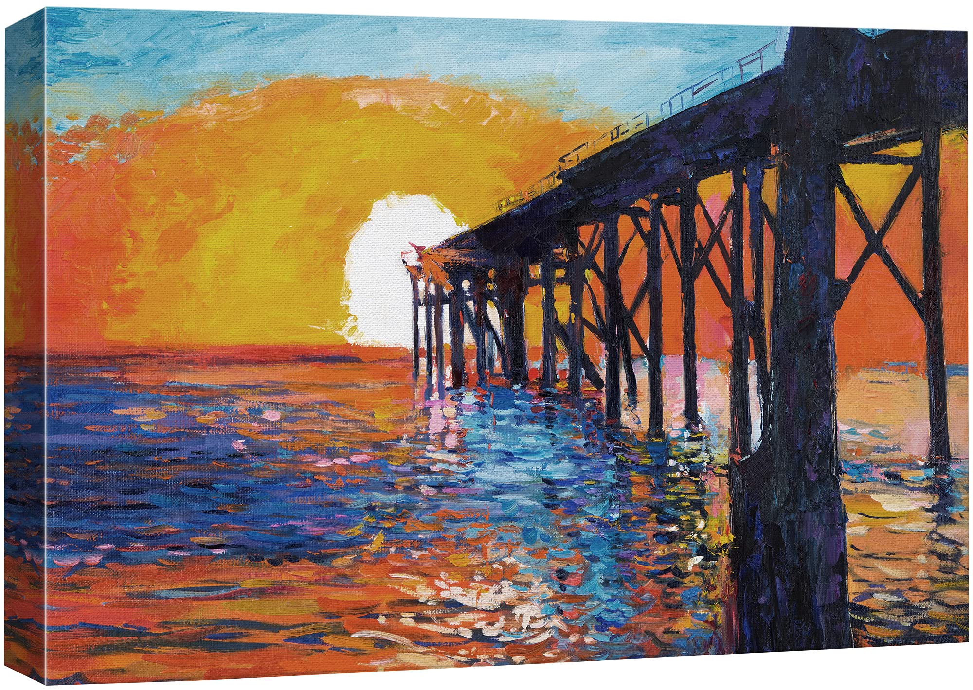 Amazon.co.jp: NWT キャンバスウォールアート 抽象画 美しい風景 海 山