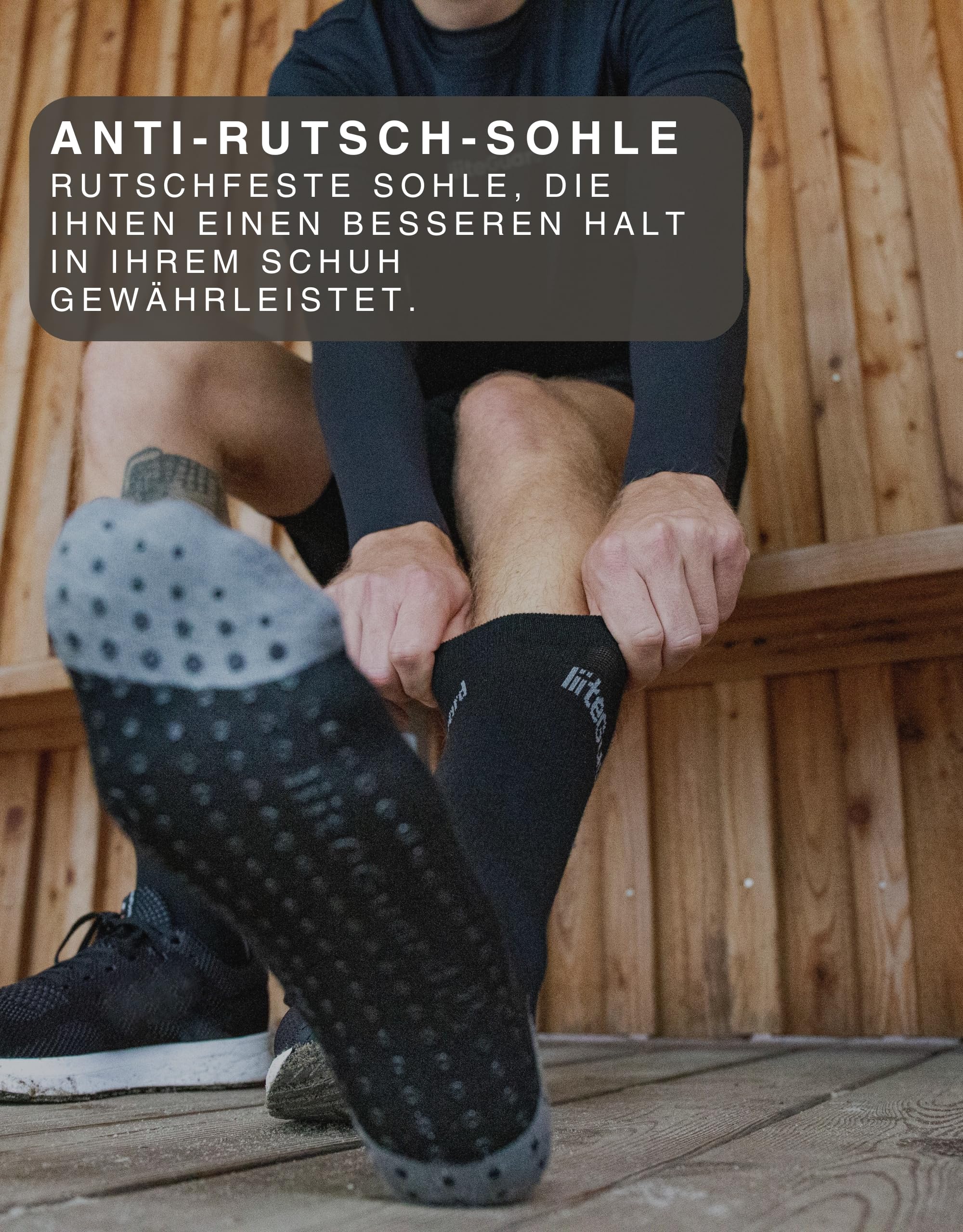 liiteGuard Merino PRO-TECH Running Chaussettes de Compression Homme Femme Chaussettes de Compression Sport Running Football Anti-Ampoules Chaussettes de Course Hiver