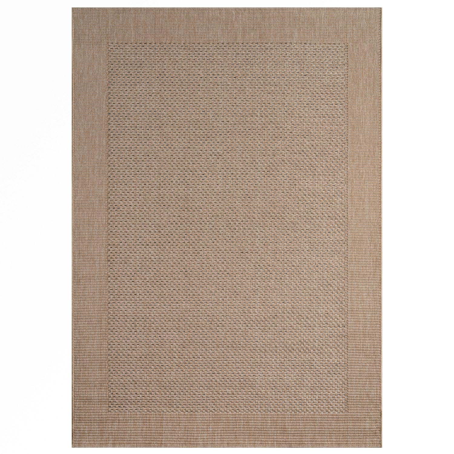 TT Home Alfombra Interior Exterior Tejido Laminado Balcón Terraza Ribete Negro, Tamaño:120x170 cm