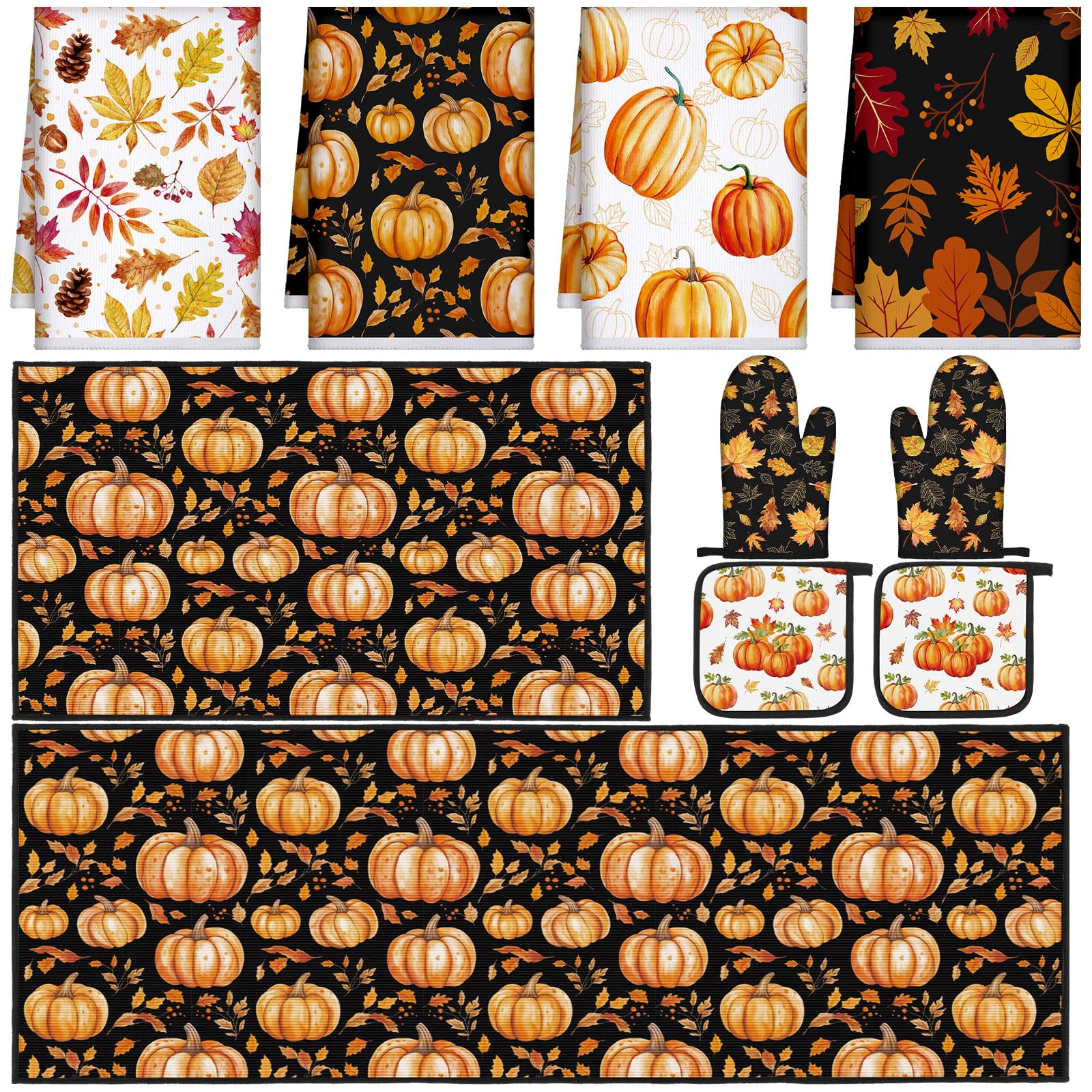 Fall Pumpkin Kitchen Decor Set - 10 Pcs -20