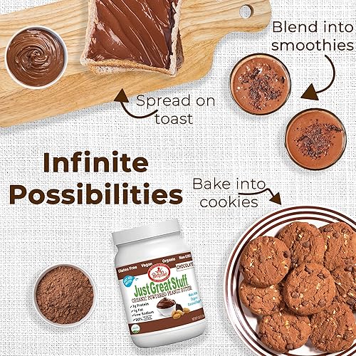 Miniatura 4 de Mantequilla de cacahuate orgánico en polvo con chocolate Betty Lou's, 1.5 lb (el embalaje puede variar)