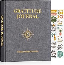 Lanpn Gratitude & Manifestation Journal for Men Women, Journal 5 Minutes Gratitudes with Affirmations, Guided Appreciation Notebook, 4 Months Personal Growth Reflection, English, Grey