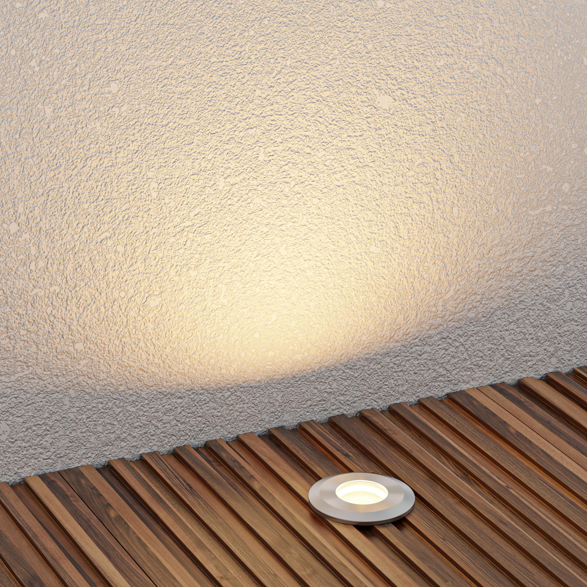 LED vloerinbouwlamp Atria voor buiten aluminium warm wit, 14lm per stuk, IP65, 40mm set van 15