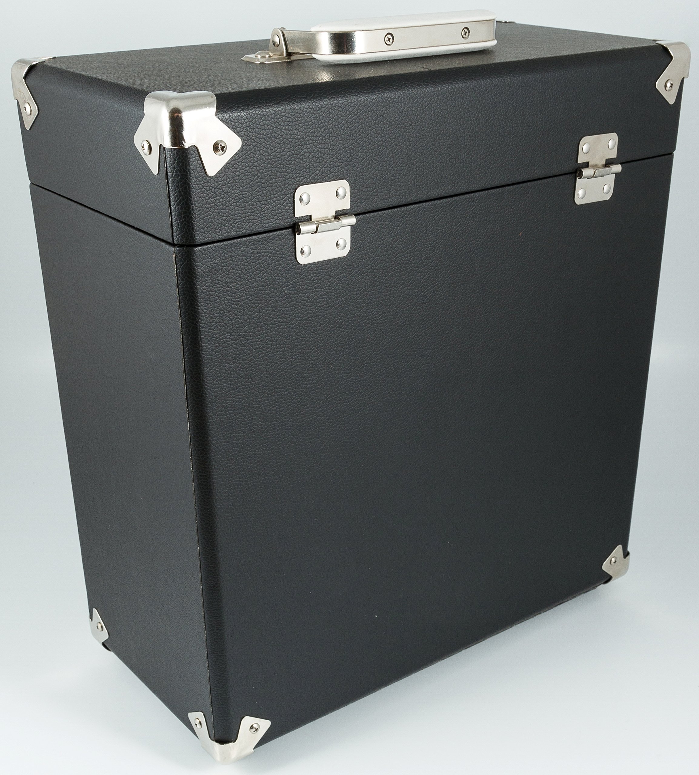 Valise de Rangement et Transport GPO pour Vinyles 33 Tours de style rétro (pouvant contenir 30 albums) - Noir