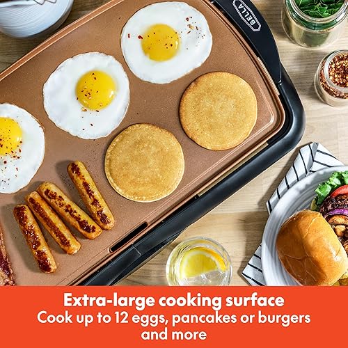 Miniatura 3 de Bella 14606 - Parrilla eléctrica antiadherente de cobre y recubierta de titanio de 105 x 20 pulgadas de 1500 W