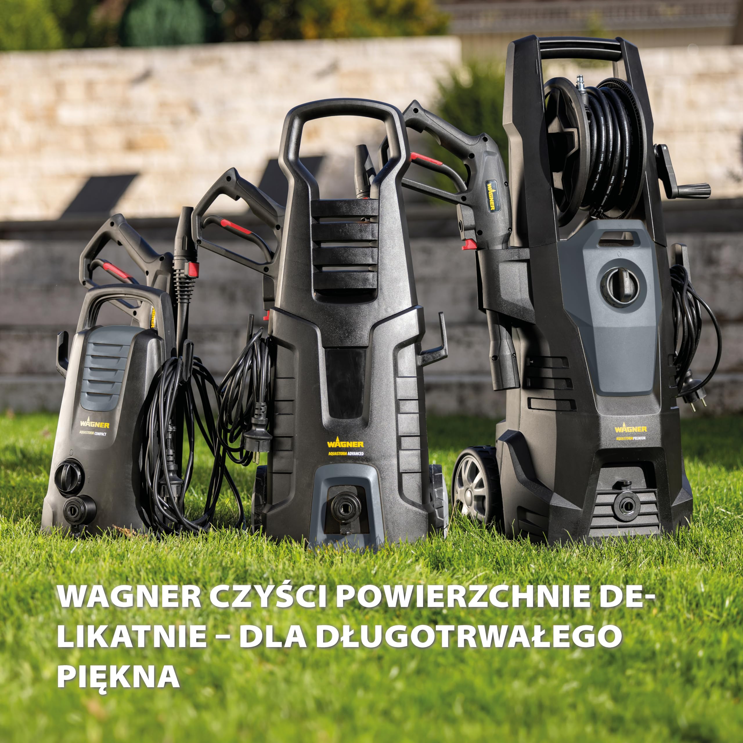 WAGNER AQUASTORM COMPACT - Kompaktowa myjka ciśnieniowa do łatwego czyszczenia: Mobilna, łatwa w obsłudze i gotowa do spontanicznych zadań czyszczących