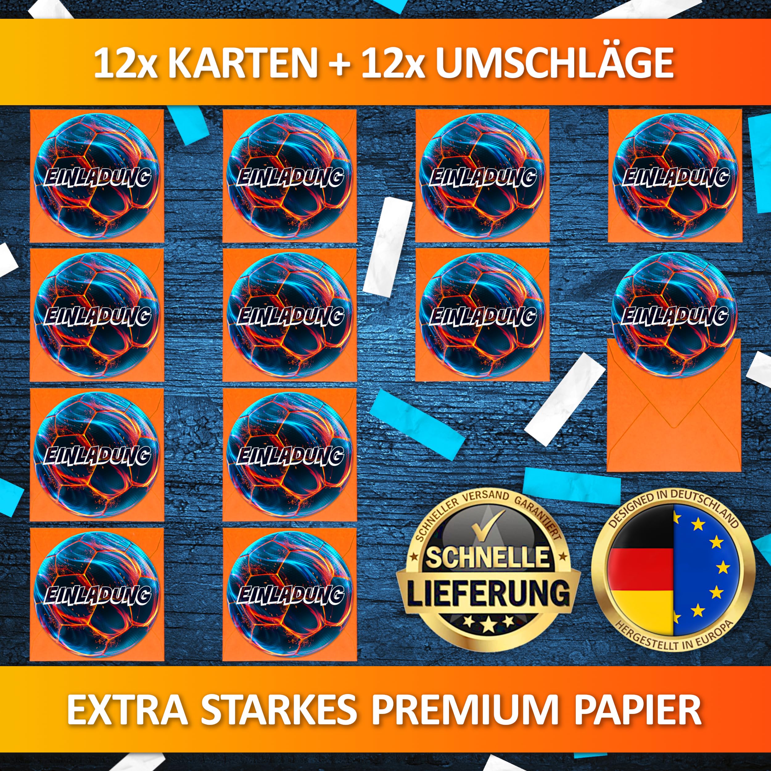VULAVA 12 Inviti Di Compleanno A Tema Gaming Con 12 Buste Viola – Carta Riciclabile, Formato DIN A6