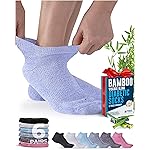 Doctor\'s Select Viscose Bamboo Ankle Diabetic Socks for Women and Men - 6 Pairs | Quarter Diabetic Socks for Men 9-12 | Edema Socks | Black, White, Light Blue, Blue, Purple, Pink