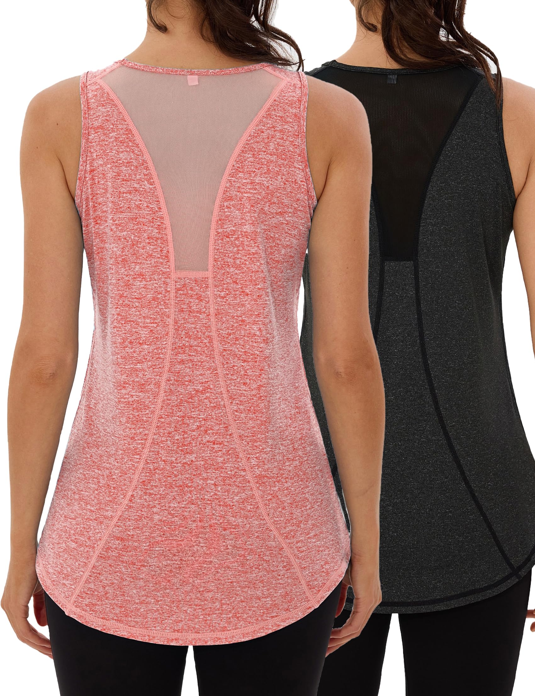 Wayleb Sporttop Damen Yoga Tanktop Mesh Rücken Ärmelloses Sport Oberteil Laufen Fitness Funktions Gym Activewear-Tanktops S-3XL