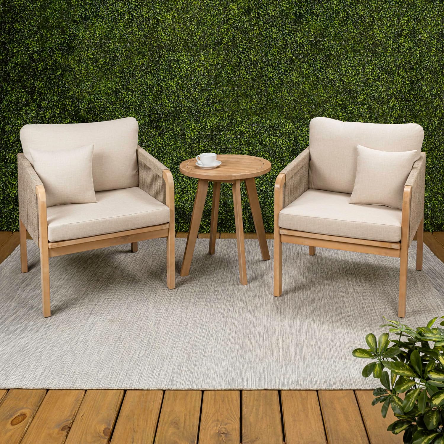 Modern Bohemian Roped Corner Patio Set