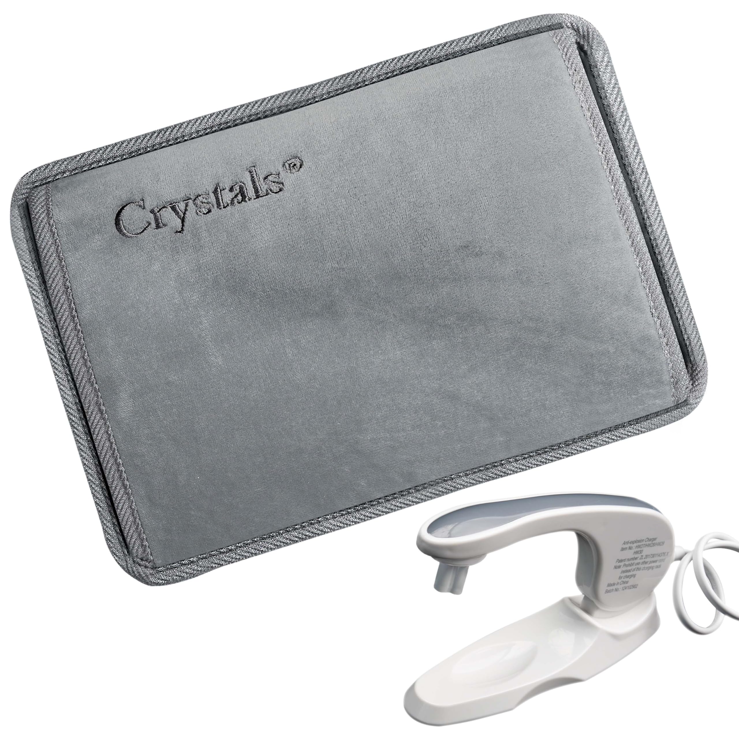 Crystals - Rechargeable Electric Hot Water Bottle - for Cold & Hot Therapy, Pain Relief, Hands, Neck & Shoulder - Hand Warmer Massaging Heat Pad Cozy