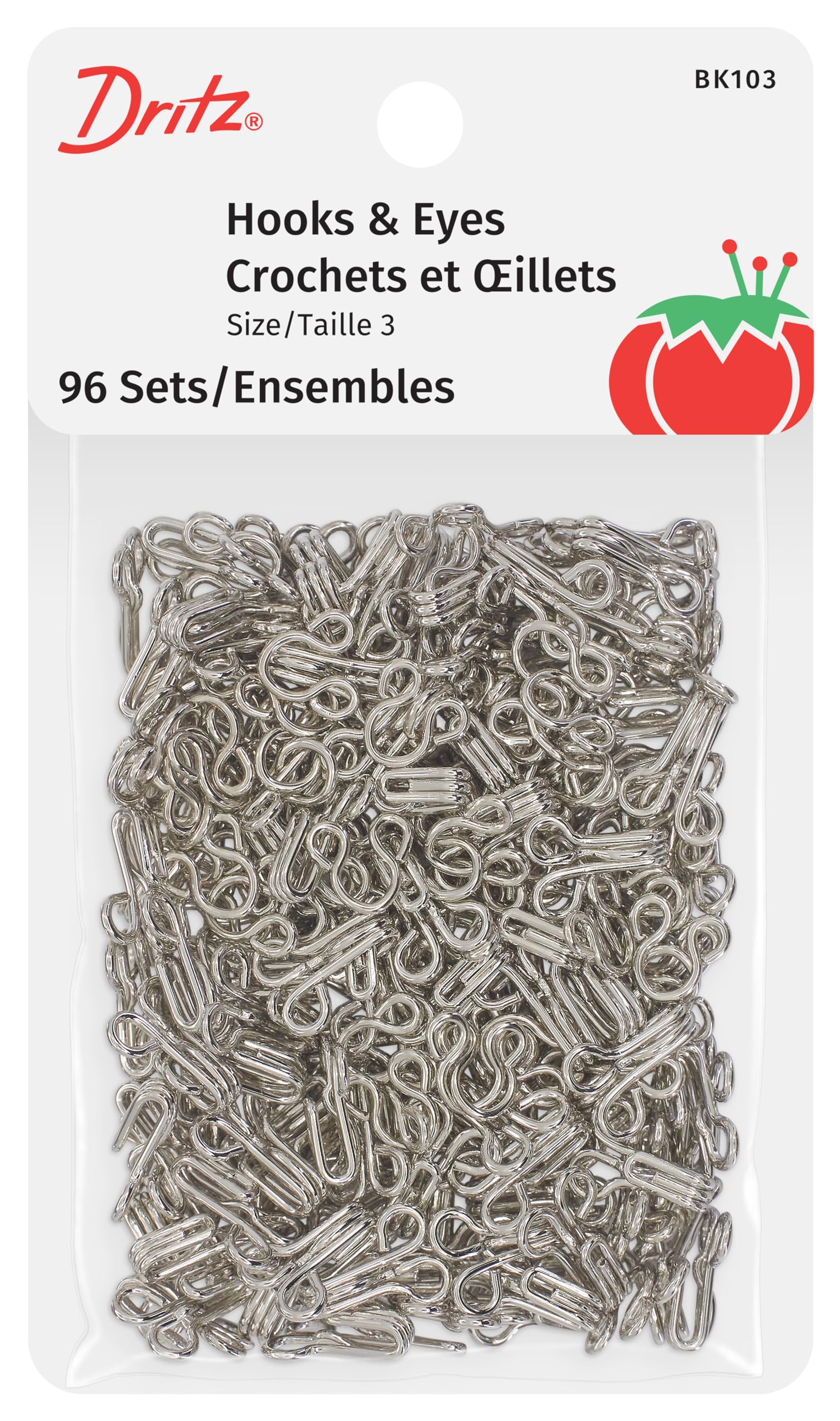 Dritz Fasteners, Nickel, Size 3, 96 Sets