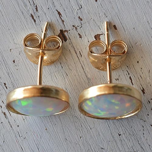 Miniatura 6 de Aretes de ópalo  Aretes de tuerca de 0.236 in  Aretes minimalistas de ópalo para mujer