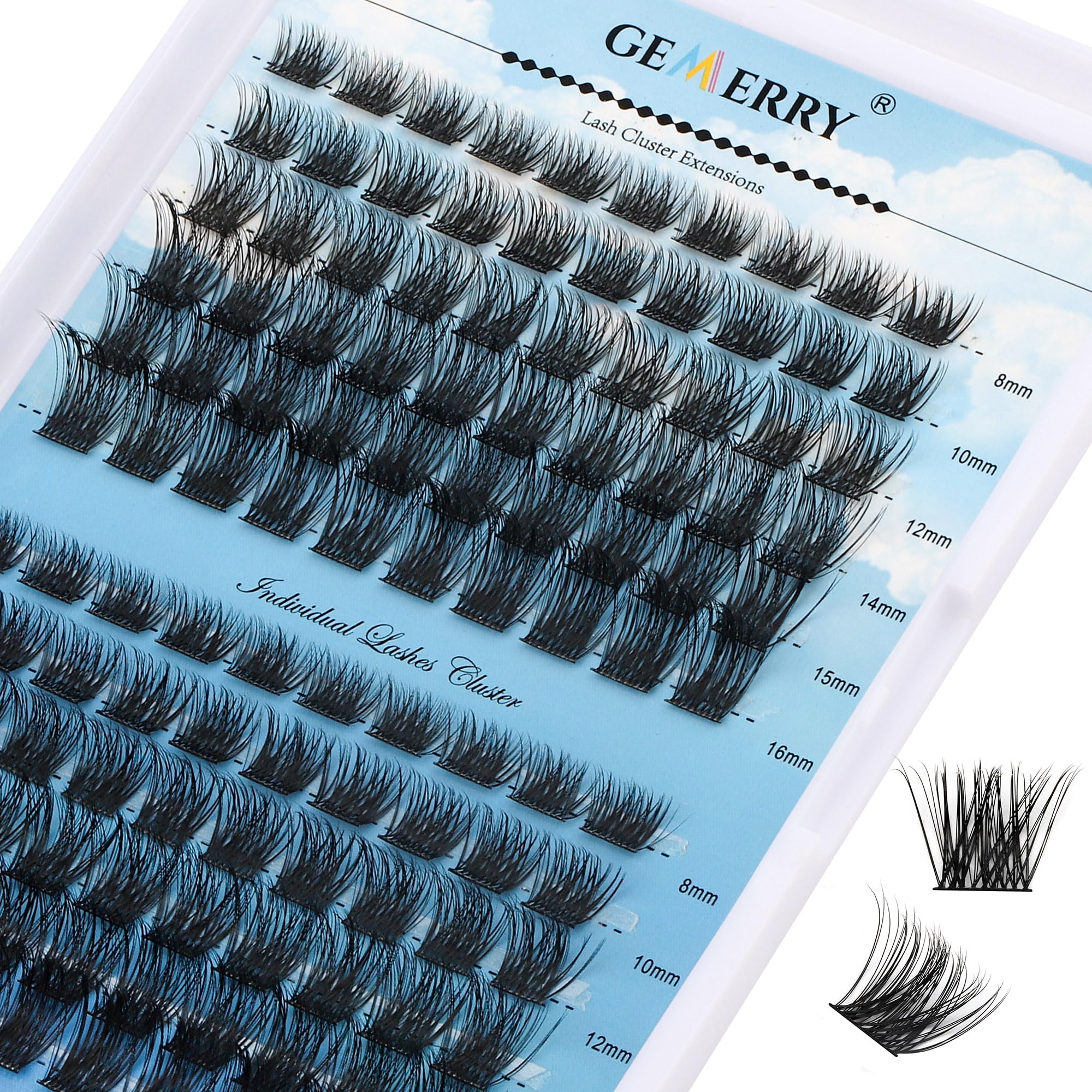 Kit De Extensión De Pestañas Postizas Individuales DIY con 240 PCS 8-16mm Pestañas Pelo a Pelo y Pegamento Pinzas Gemerry (30+40D) — view 32