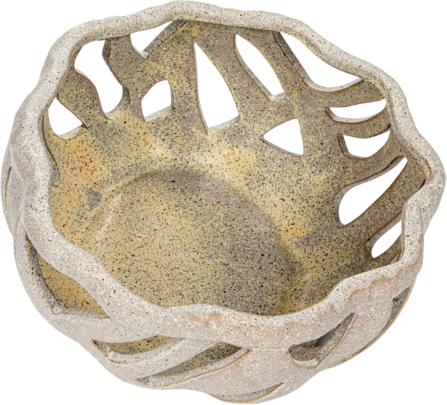 Bloomingville Speckled Stoneware Bread Basket with Reactive Glaze, Cream