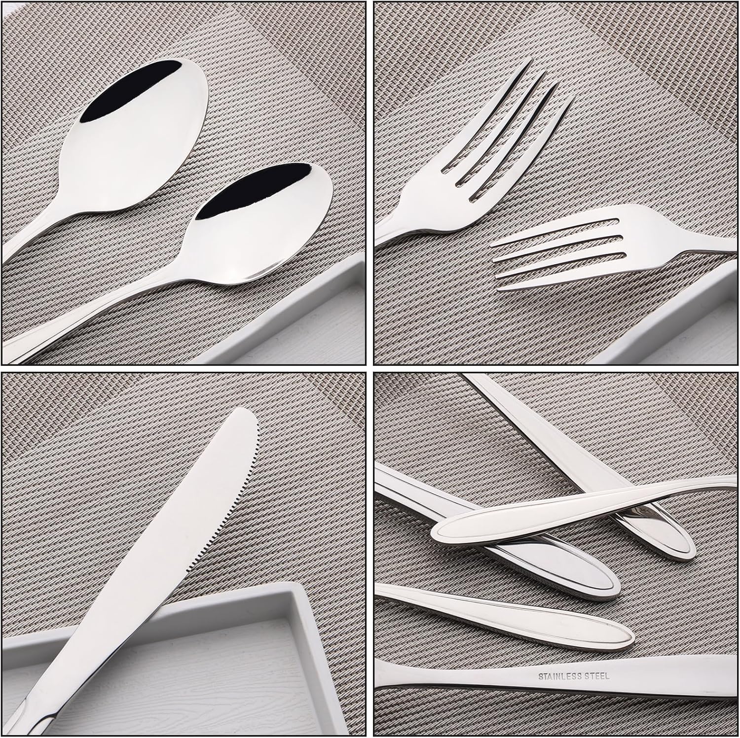 40-Piece Stainless Steel Flatware Set, Cutlery Set Service for 8