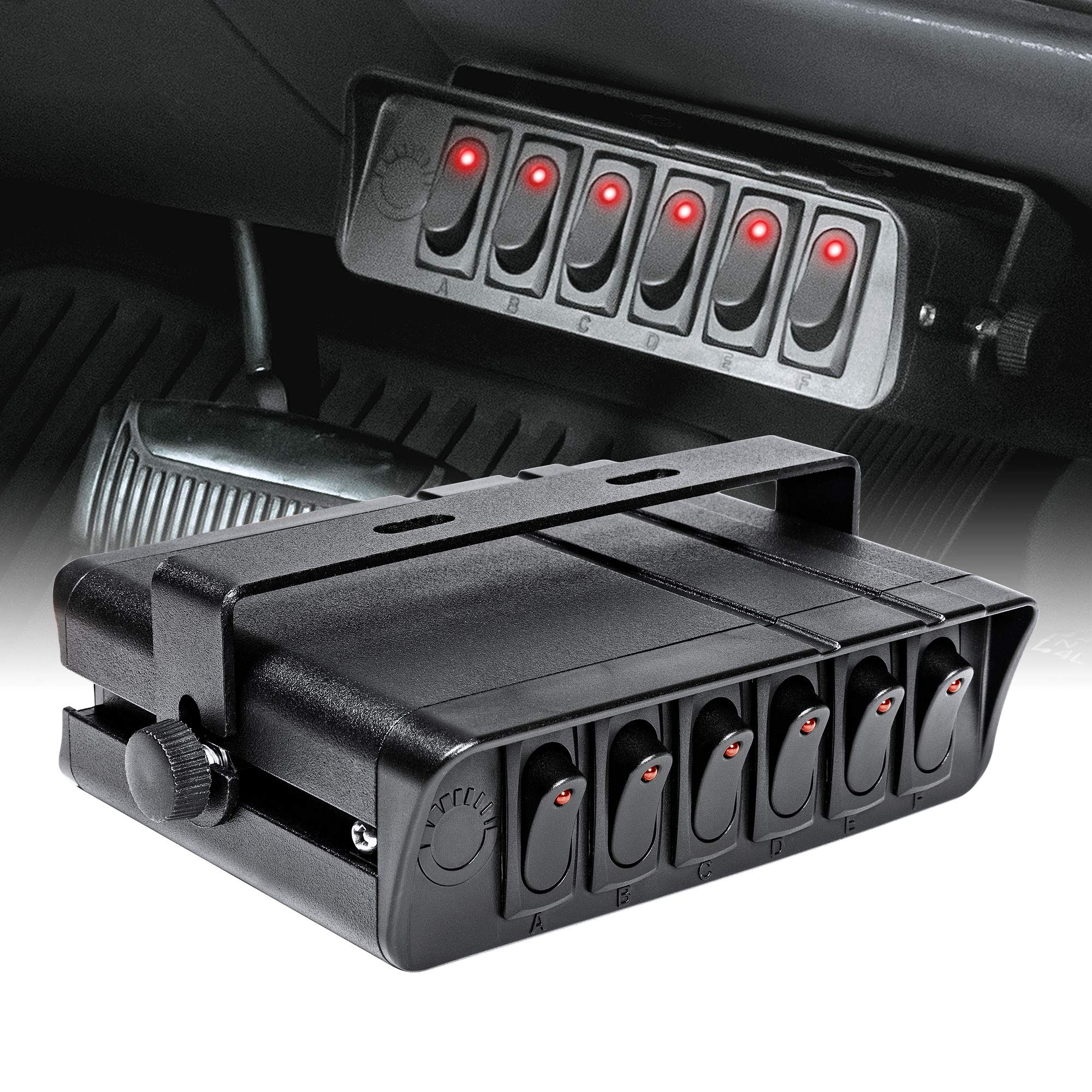 Buy 6Gang 12V Rocker Switch Box [60 Amp Max.] [12 AWG Wires][12 Volt