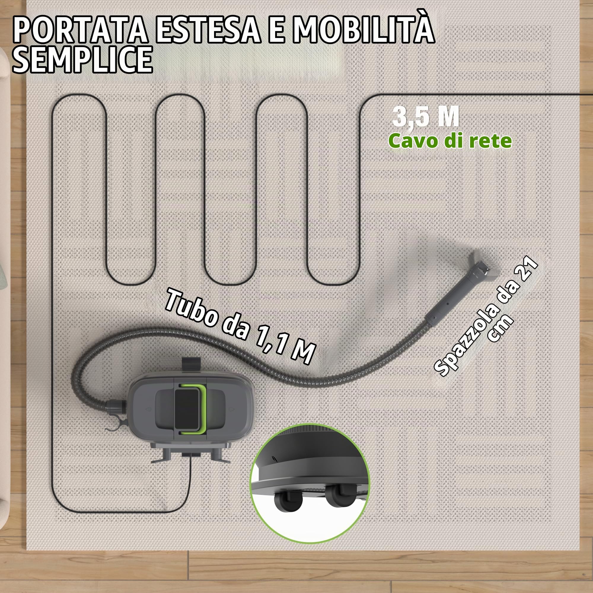 WORKPRO Aspirapolvere Lavatapetti e Lavatappezzeria, 16 kPa Pulitore a Vapore per Divani, 4 Modalità di Pulizia, Accessori Multipli, Pulitore Portatile per Macchie di Animali, Divano, Auto, Tappeto