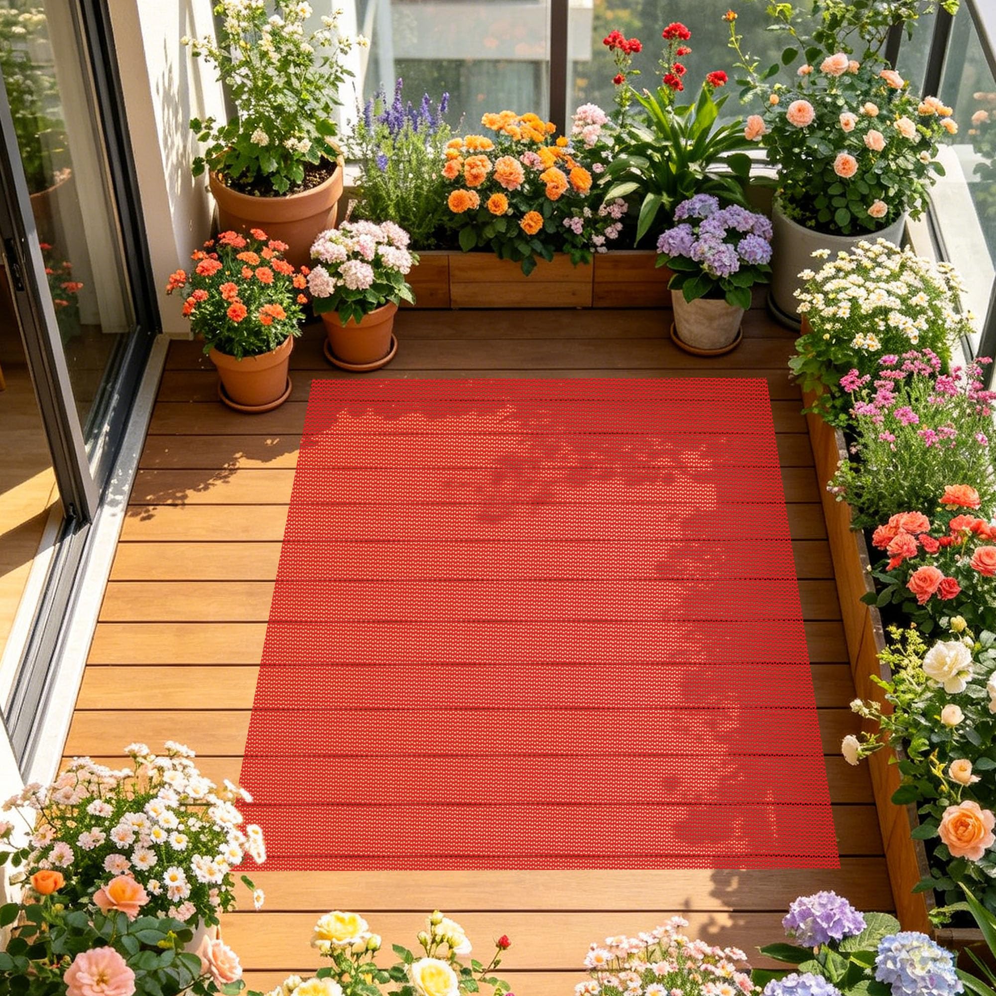Alfombra de drenaje antideslizante con malla hueca de PVC de fácil limpieza para cocina, 130x120cm