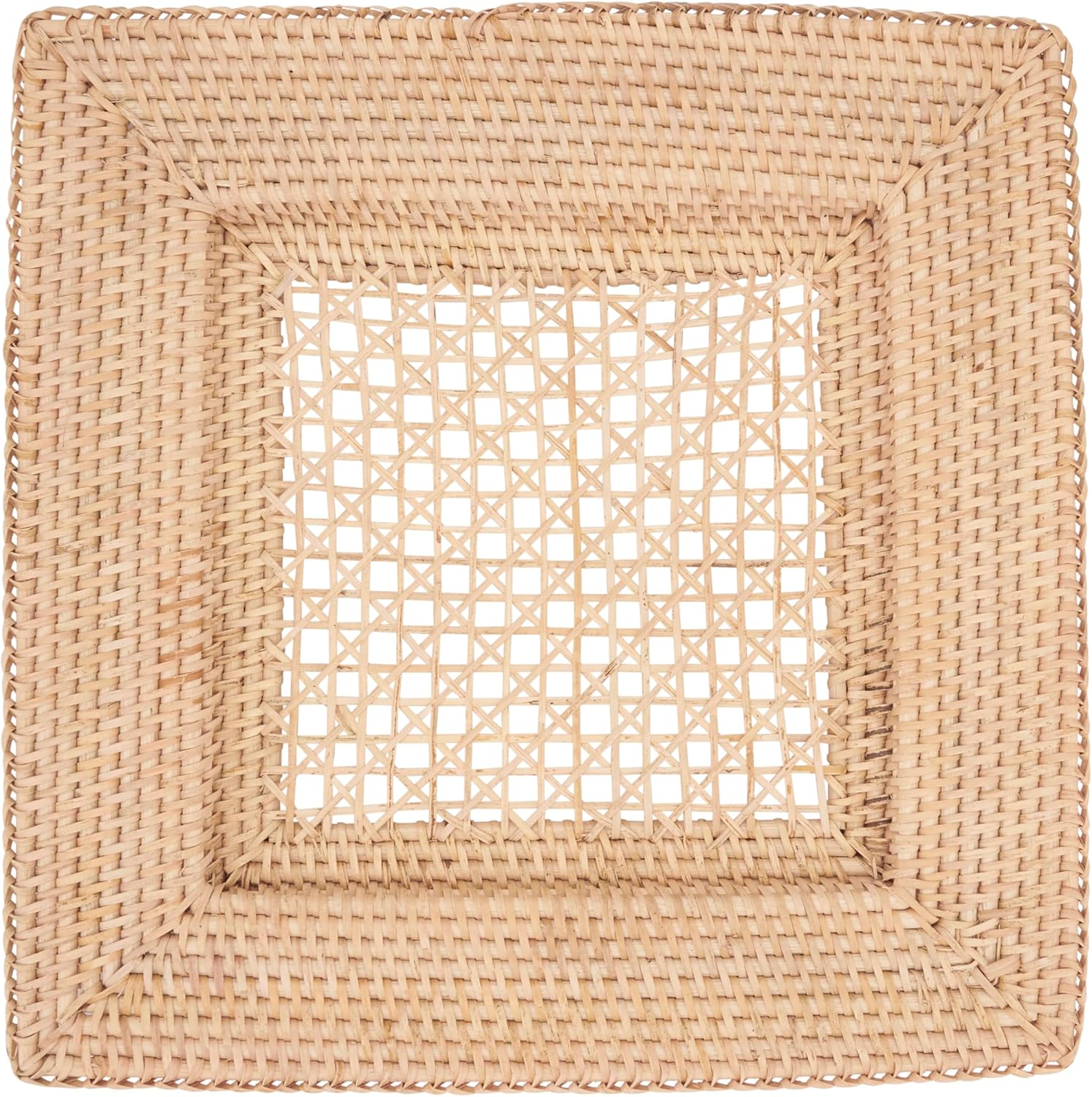 SARO LIFESTYLE Handcrafted Rustic Charger Plate (Set of 4), 13", Natural