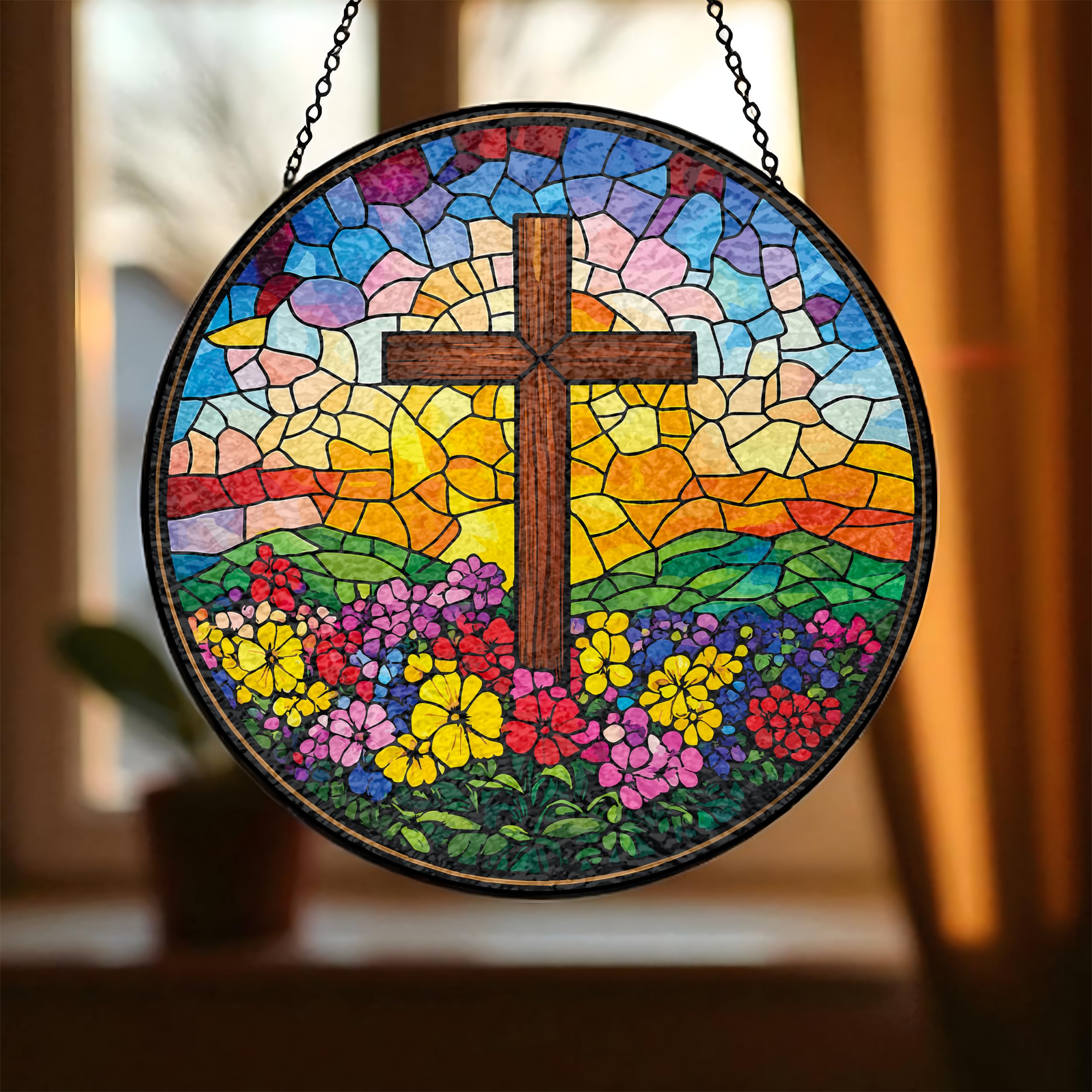 Atrapasueños de cruz – Colgador de sol para vidrieras