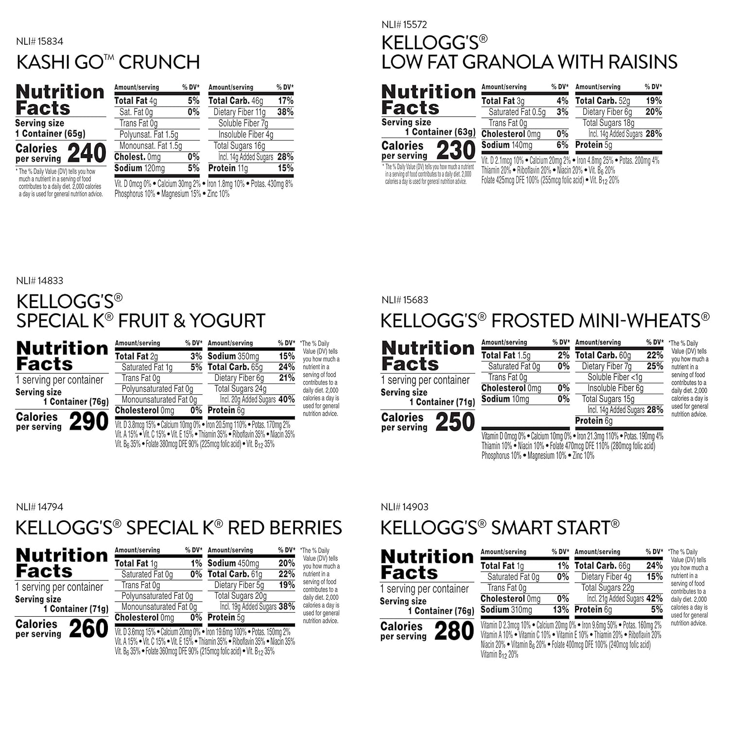 Kellogg's Wellness Assortments Breakfast Cereal in a Cup, Variety, 2.2oz (60 Count)