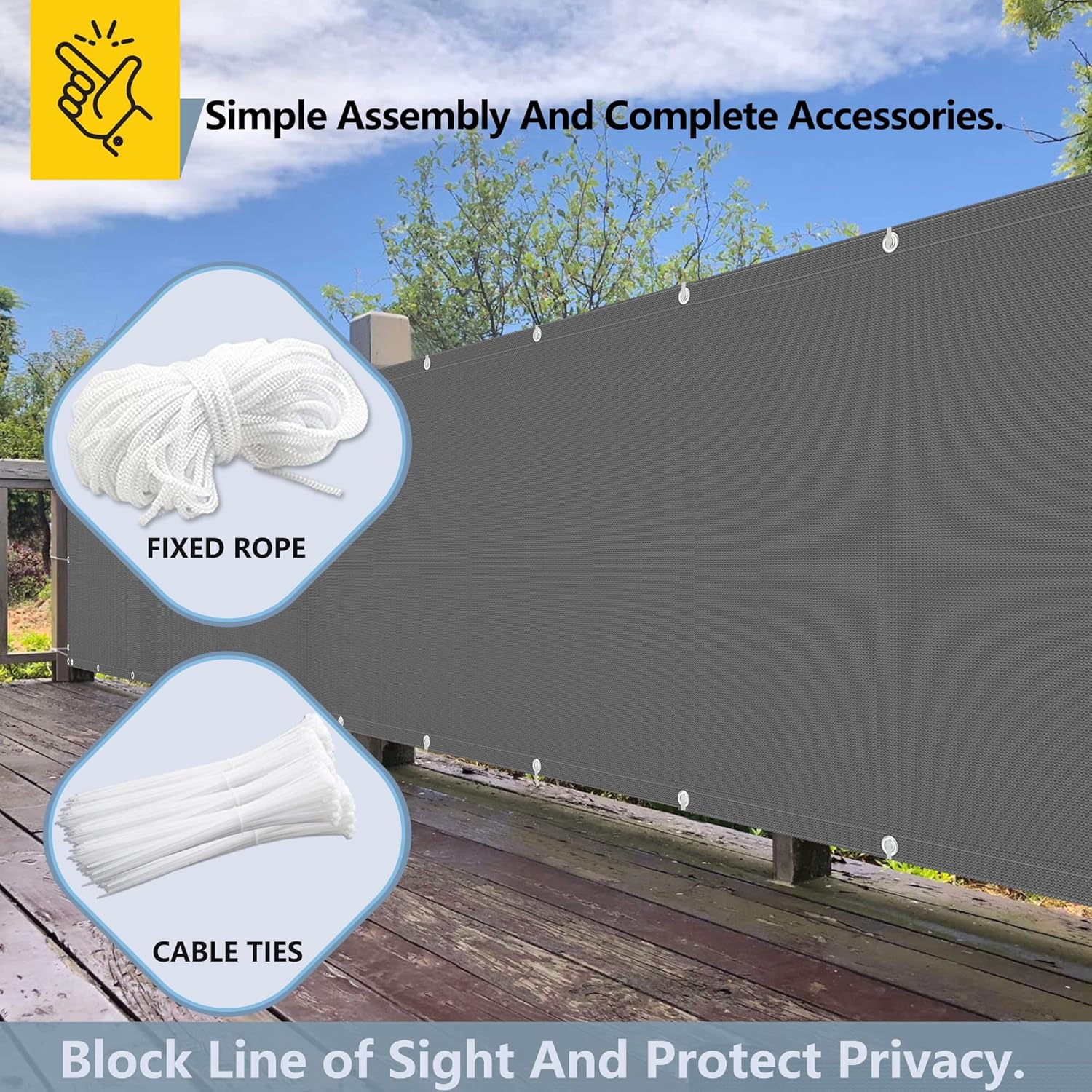 Green Shade Cloth for Patio 3.28’x5.25’. Apply toWindbreak Terrace 165g/㎡ Shade Cooling, Uv Protection Includes: Rope and Cable Ties of Fence Privacy (We Customize)