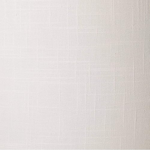 Miniatura 2 de Pantalla de lámpara de tambor grande de tela blanca de 15" superior x 16" inferior x 11" de alto (Spider) de repuesto con arpa y remate - Springcrest